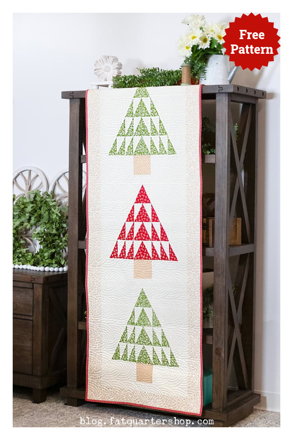 Christmas Tree Quilted Door Banner Free Sewing Pattern