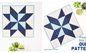 Pinwheel Star Mini Quilt Free Sewing Pattern