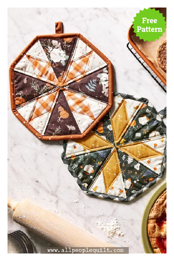 Slice the Pie Pot Holders Free Sewing Pattern