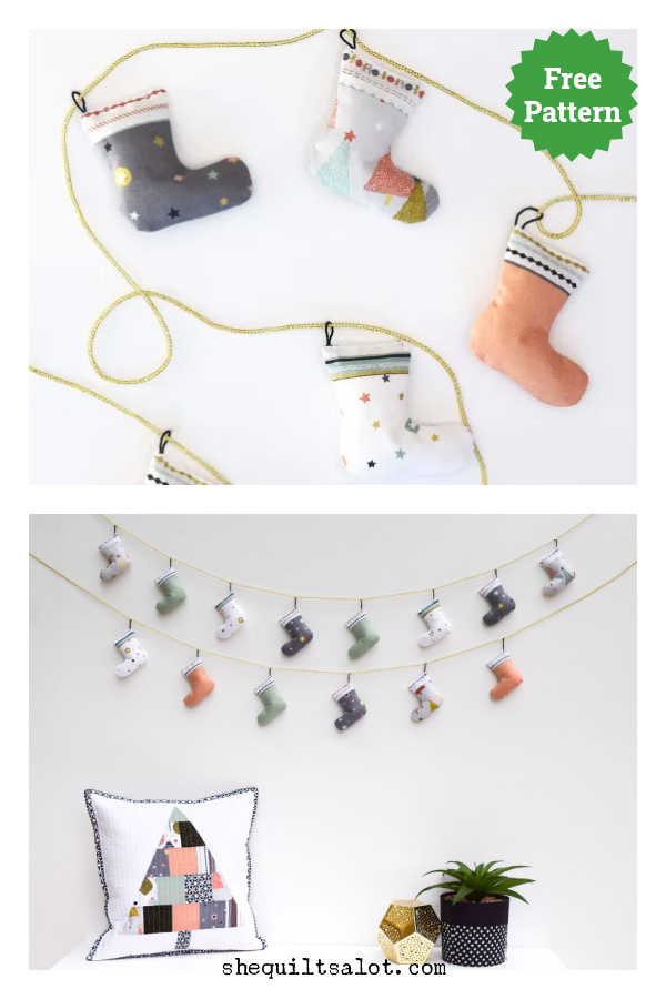 Tiny Stocking Bunting Free Sewing Pattern