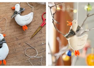 Happy Goose Ornament Free Sewing Pattern