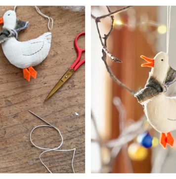Happy Goose Ornament Free Sewing Pattern