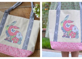 Bunny Hop Spring Tote Bag Free Sewing Pattern