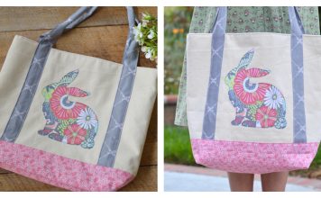 Bunny Hop Spring Tote Bag Free Sewing Pattern
