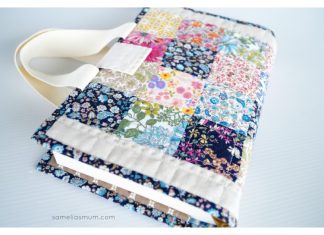 Quilted Book Bag Cover Free Sewing Pattern