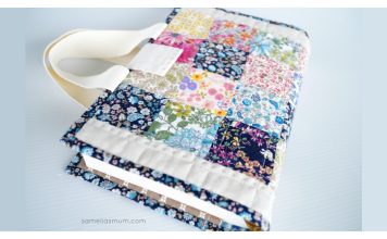 Quilted Book Bag Cover Free Sewing Pattern