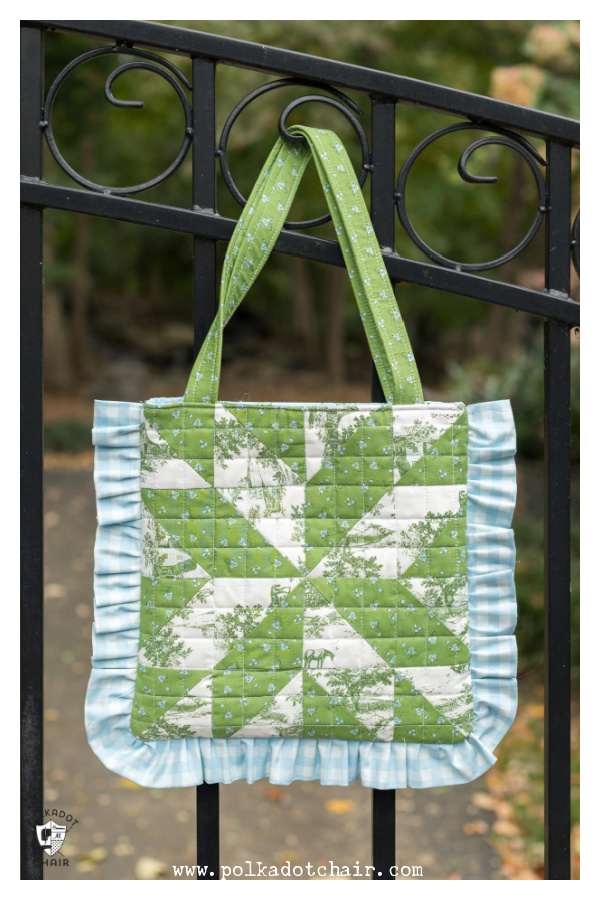 Quilted Tote Bag with Ruffle Free Sewing Pattern
