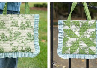 Quilted Tote Bag with Ruffle Free Sewing Pattern