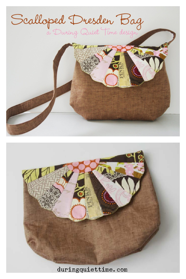 Scalloped Dresden Bag Free Sewing Pattern