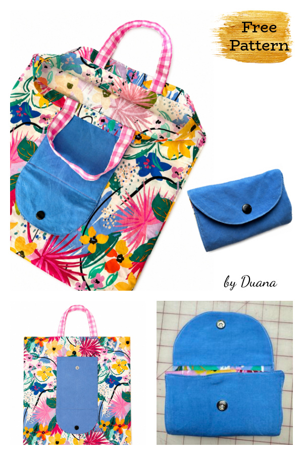 Foldable Shopping Bag Free Sewing Pattern